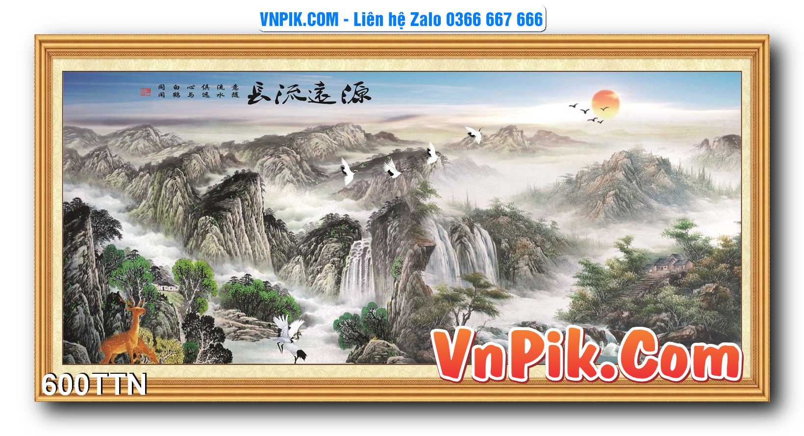 Tranh thác nước – Tranh phong thủy – Tranh treo tường mã 600TTN