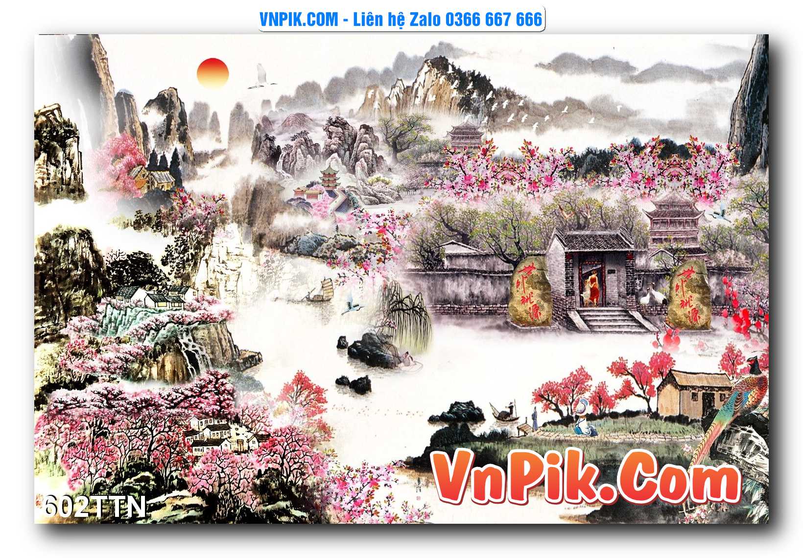 Tranh thác nước – Tranh phong thủy – Tranh treo tường mã 602TTN