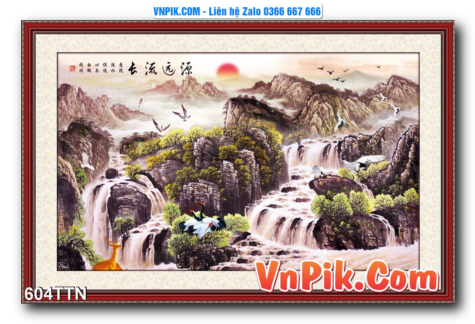 Tranh thác nước – Tranh phong thủy – Tranh treo tường mã 604TTN