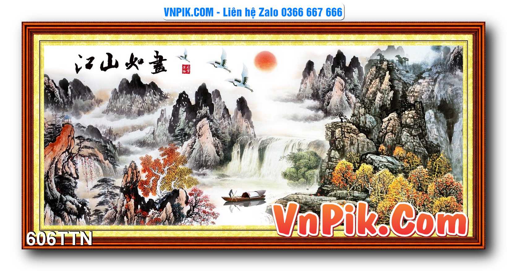 Tranh thác nước – Tranh phong thủy – Tranh treo tường mã 606TTN