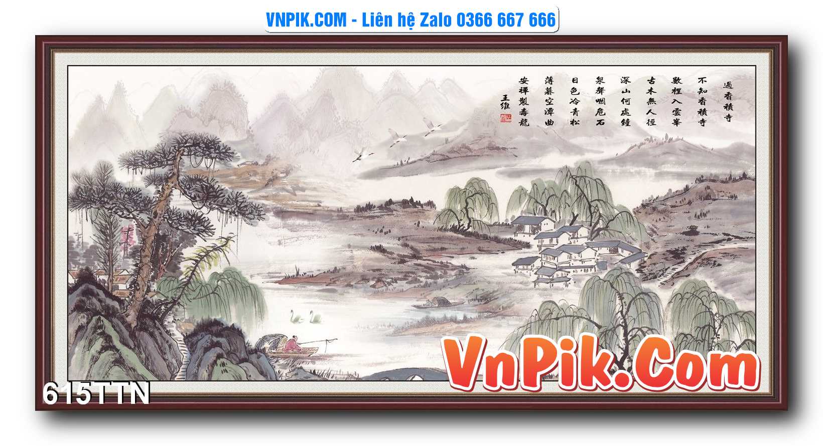 Tranh thác nước – Tranh phong thủy – Tranh treo tường mã 615TTN
