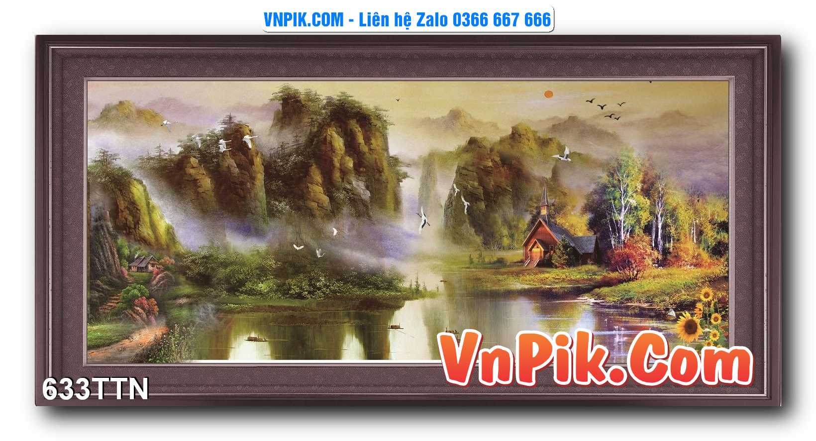 Tranh thác nước – Tranh phong thủy – Tranh treo tường mã 633TTN