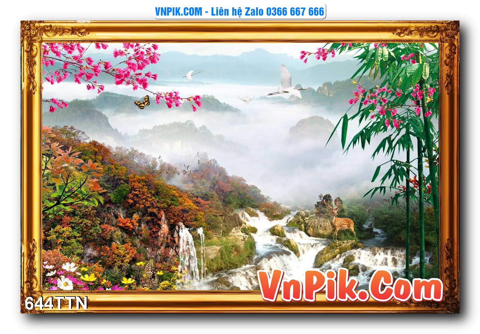 Tranh thác nước – Tranh phong thủy – Tranh treo tường mã 644TTN