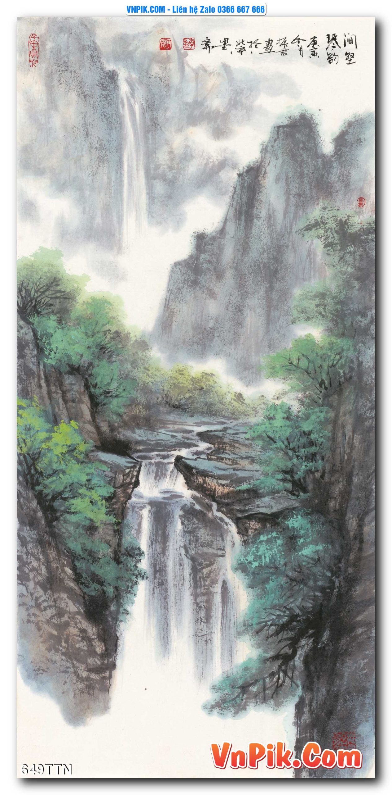 Tranh thác nước – Tranh phong thủy – Tranh treo tường mã 649TTN