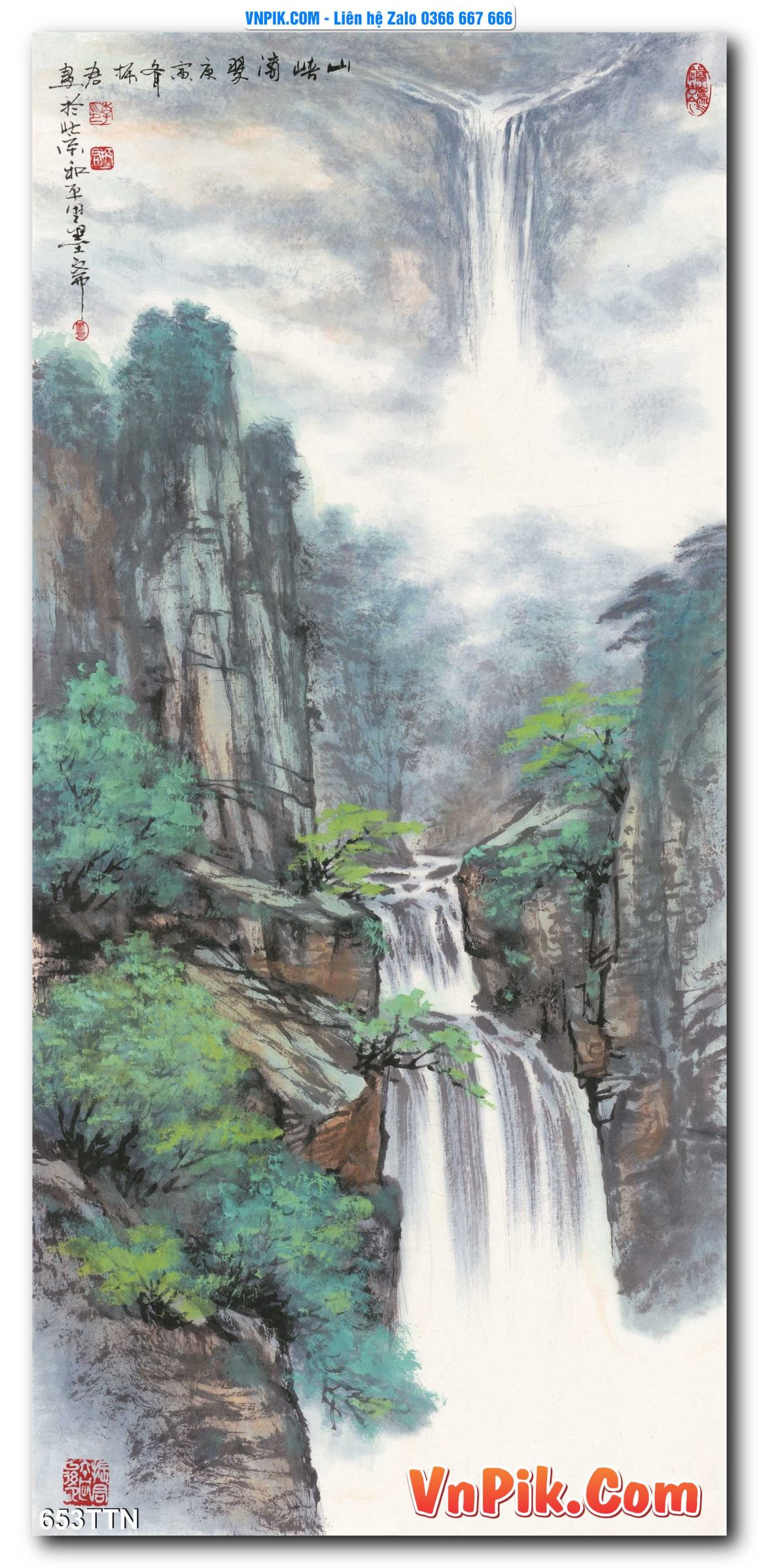 Tranh thác nước – Tranh phong thủy – Tranh treo tường mã 653TTN