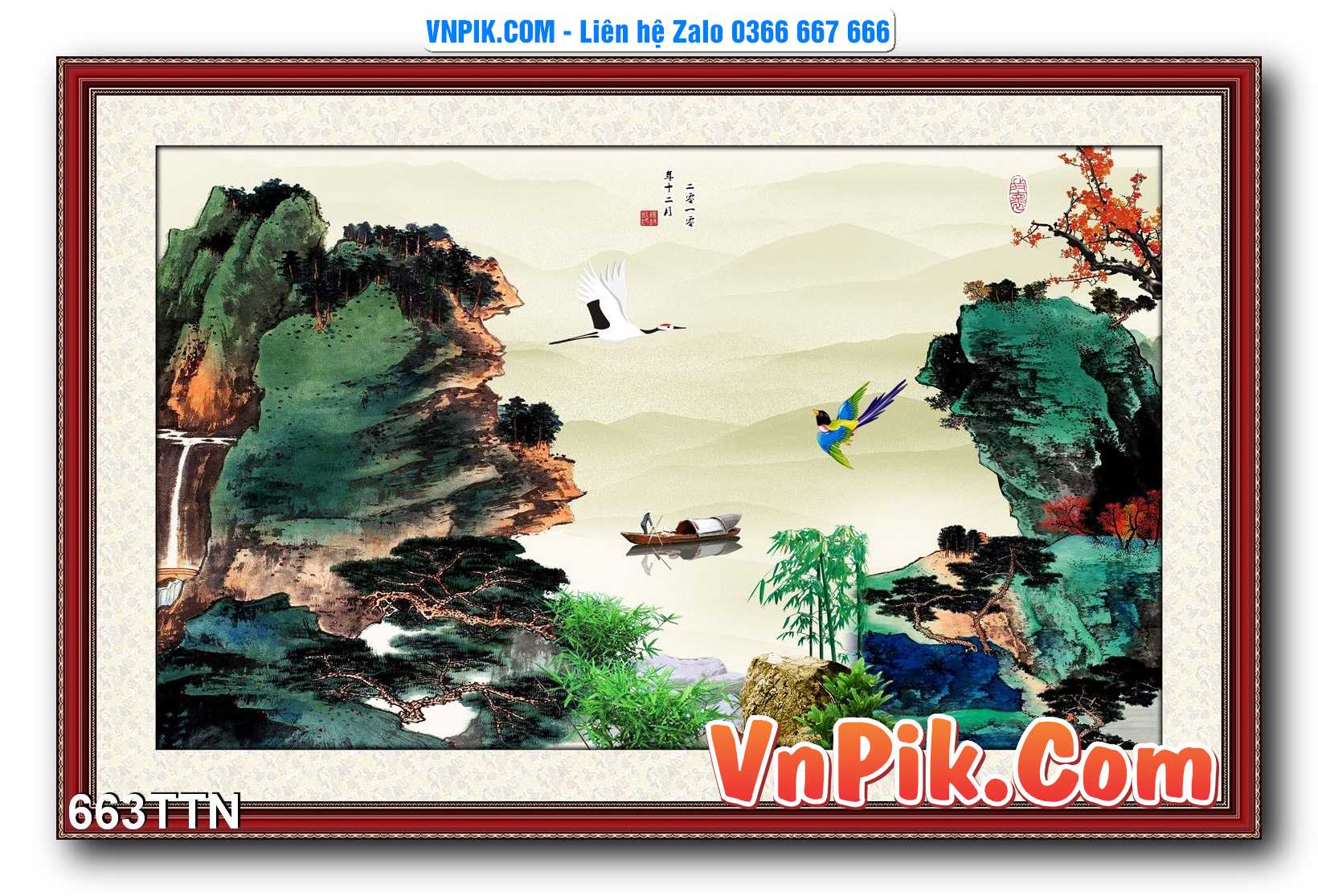 Tranh thác nước – Tranh phong thủy – Tranh treo tường mã 663TTN