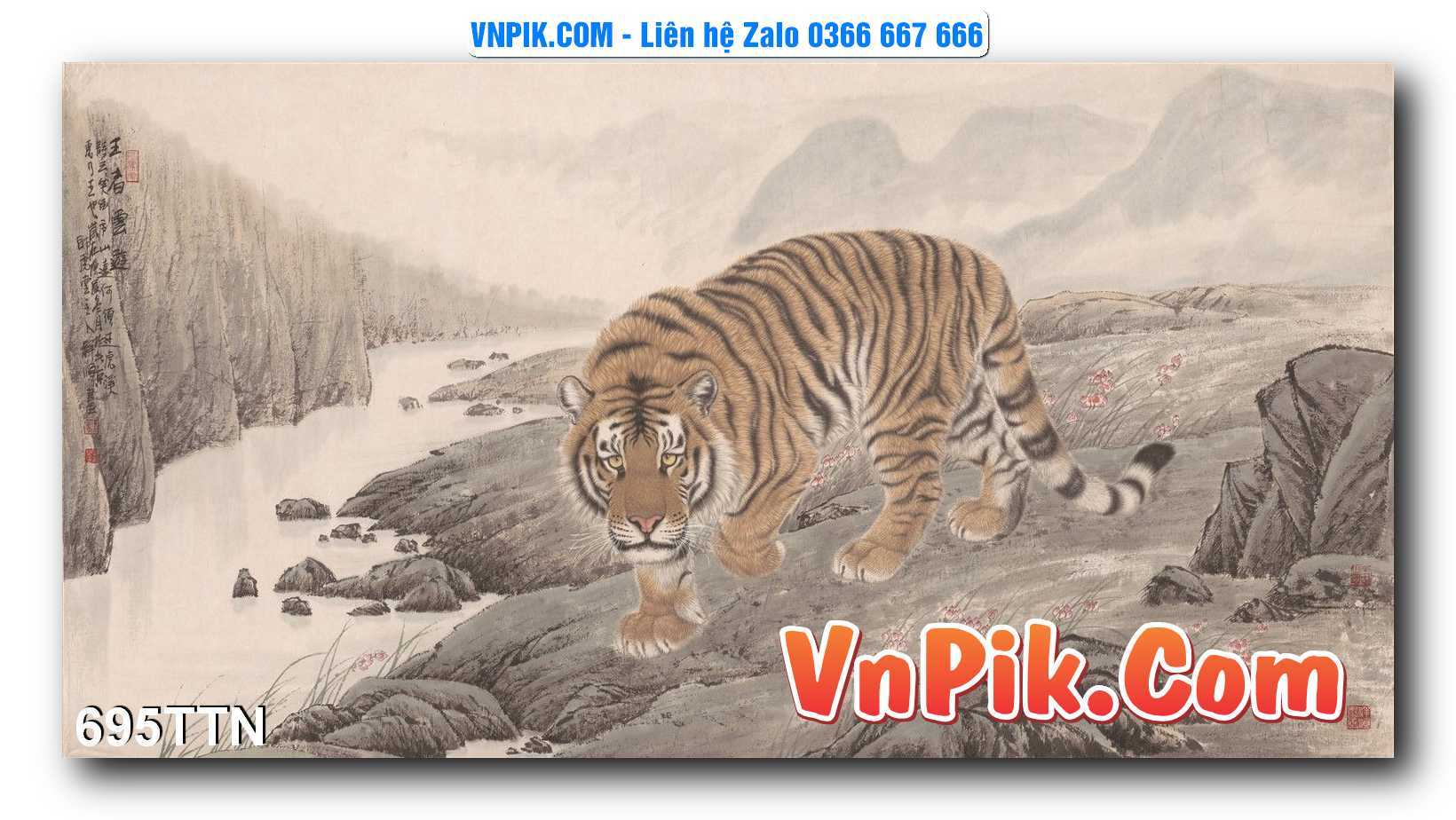 Tranh thác nước – Tranh phong thủy – Tranh treo tường mã 695TTN