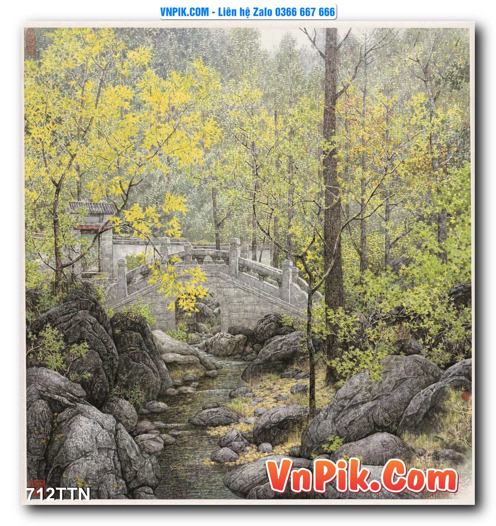 Tranh thác nước – Tranh phong thủy – Tranh treo tường mã 712TTN