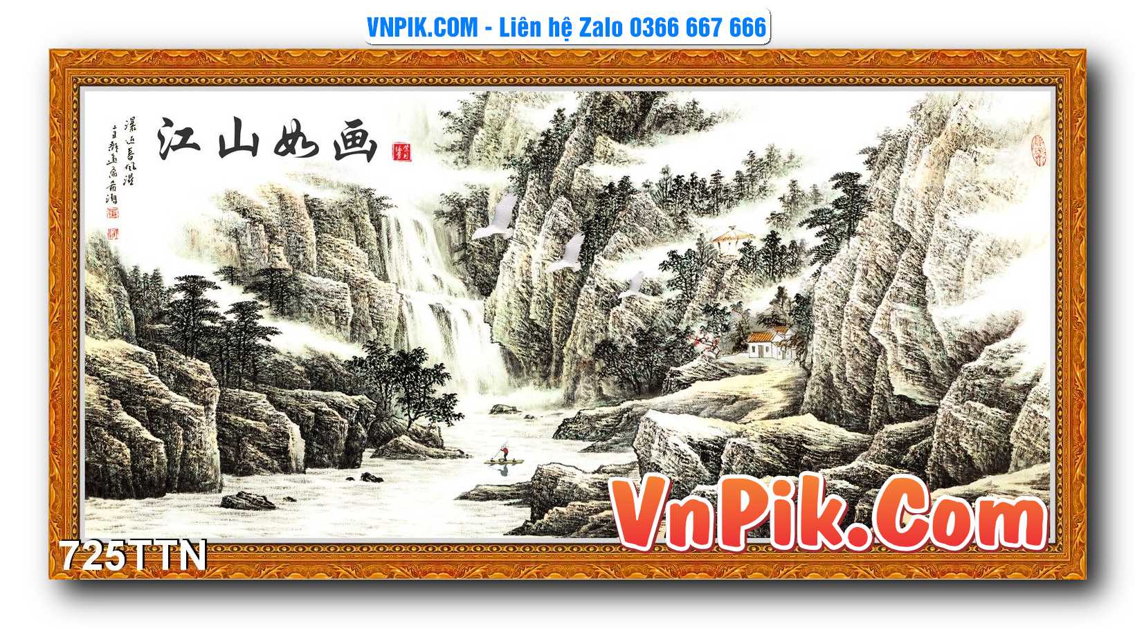Tranh thác nước – Tranh phong thủy – Tranh treo tường mã 725TTN