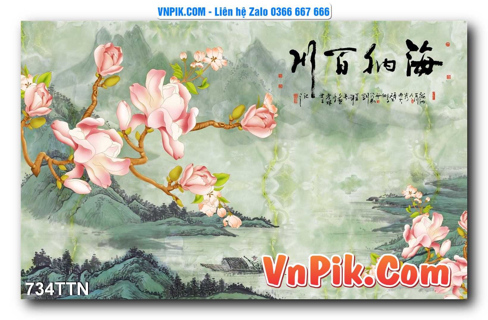 Tranh thác nước – Tranh phong thủy – Tranh treo tường mã 734TTN