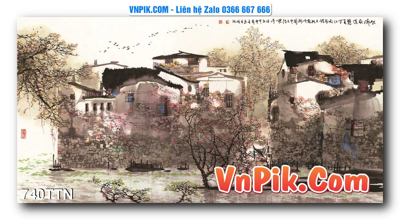 Tranh thác nước – Tranh phong thủy – Tranh treo tường mã 740TTN