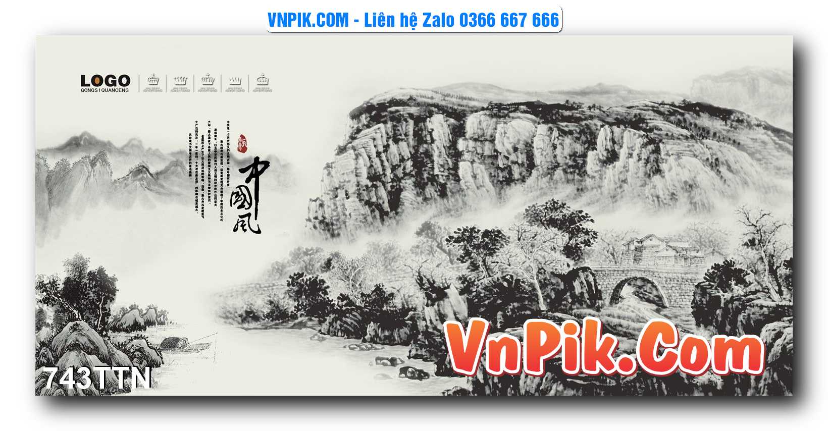 Tranh thác nước – Tranh phong thủy – Tranh treo tường mã 743TTN