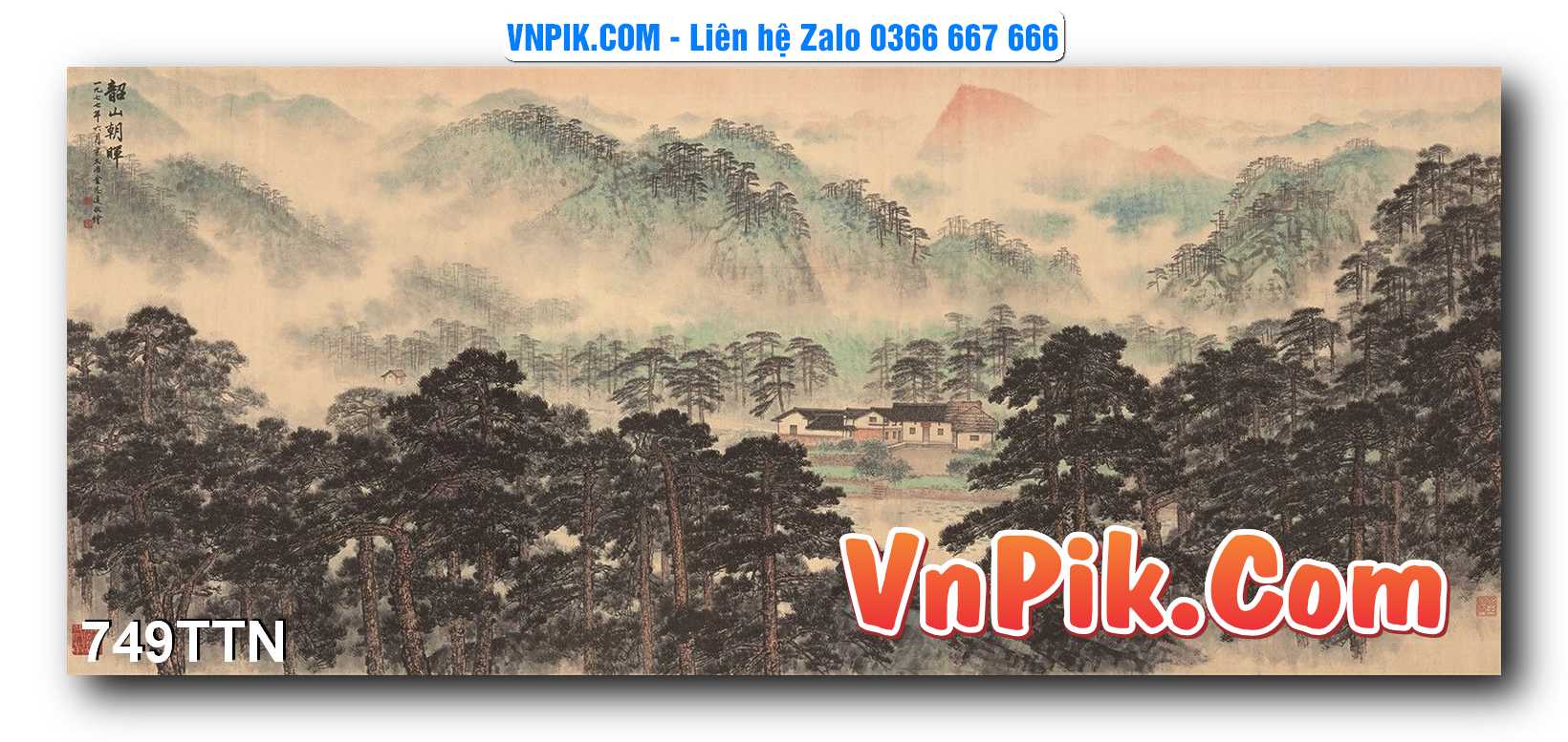 Tranh thác nước – Tranh phong thủy – Tranh treo tường mã 749TTN