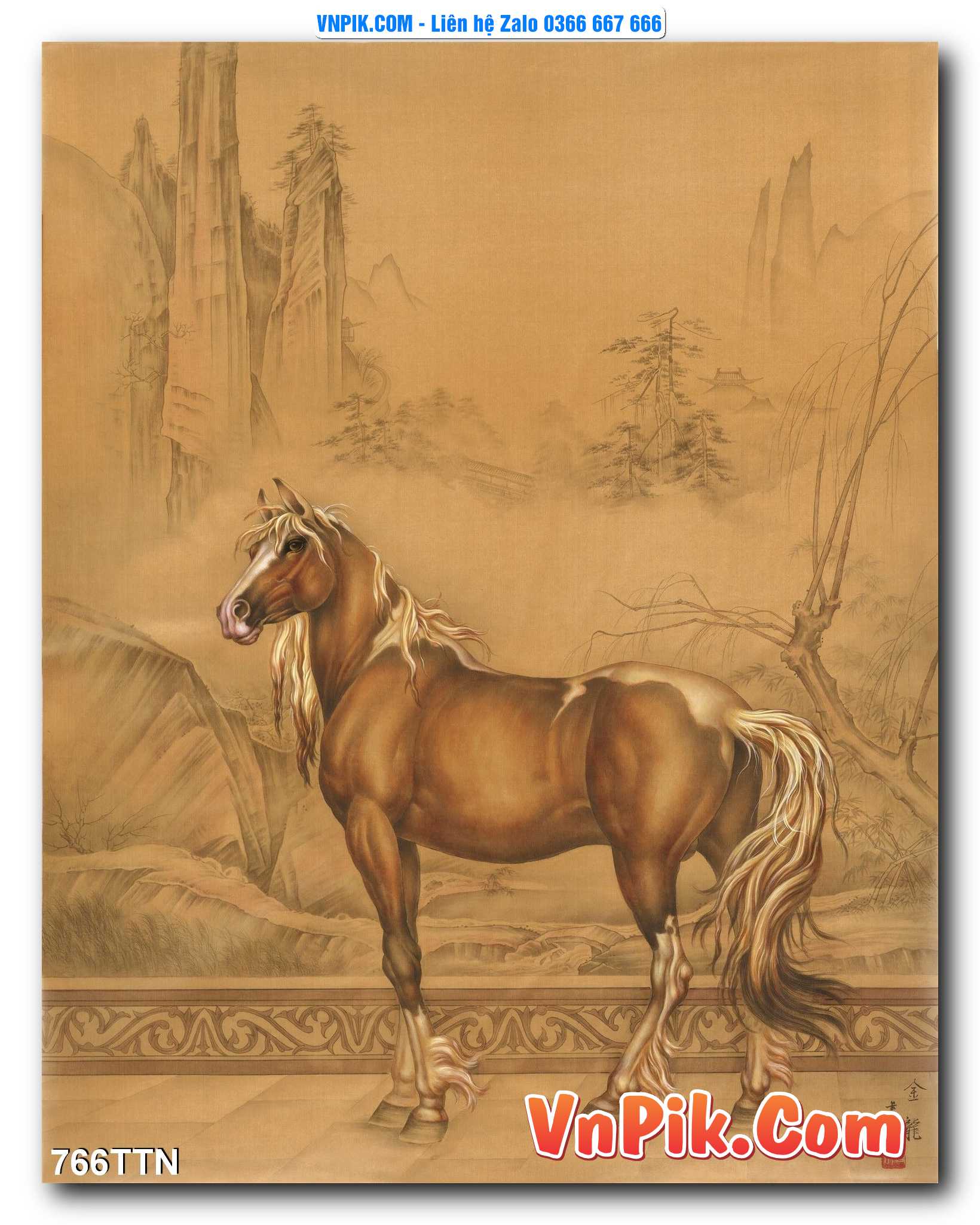 Tranh thác nước – Tranh phong thủy – Tranh treo tường mã 766TTN