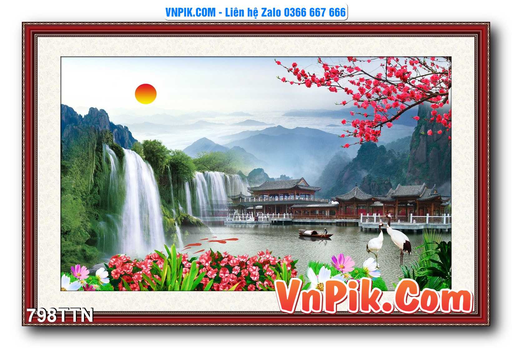 Tranh thác nước – Tranh phong thủy – Tranh treo tường mã 798TTN