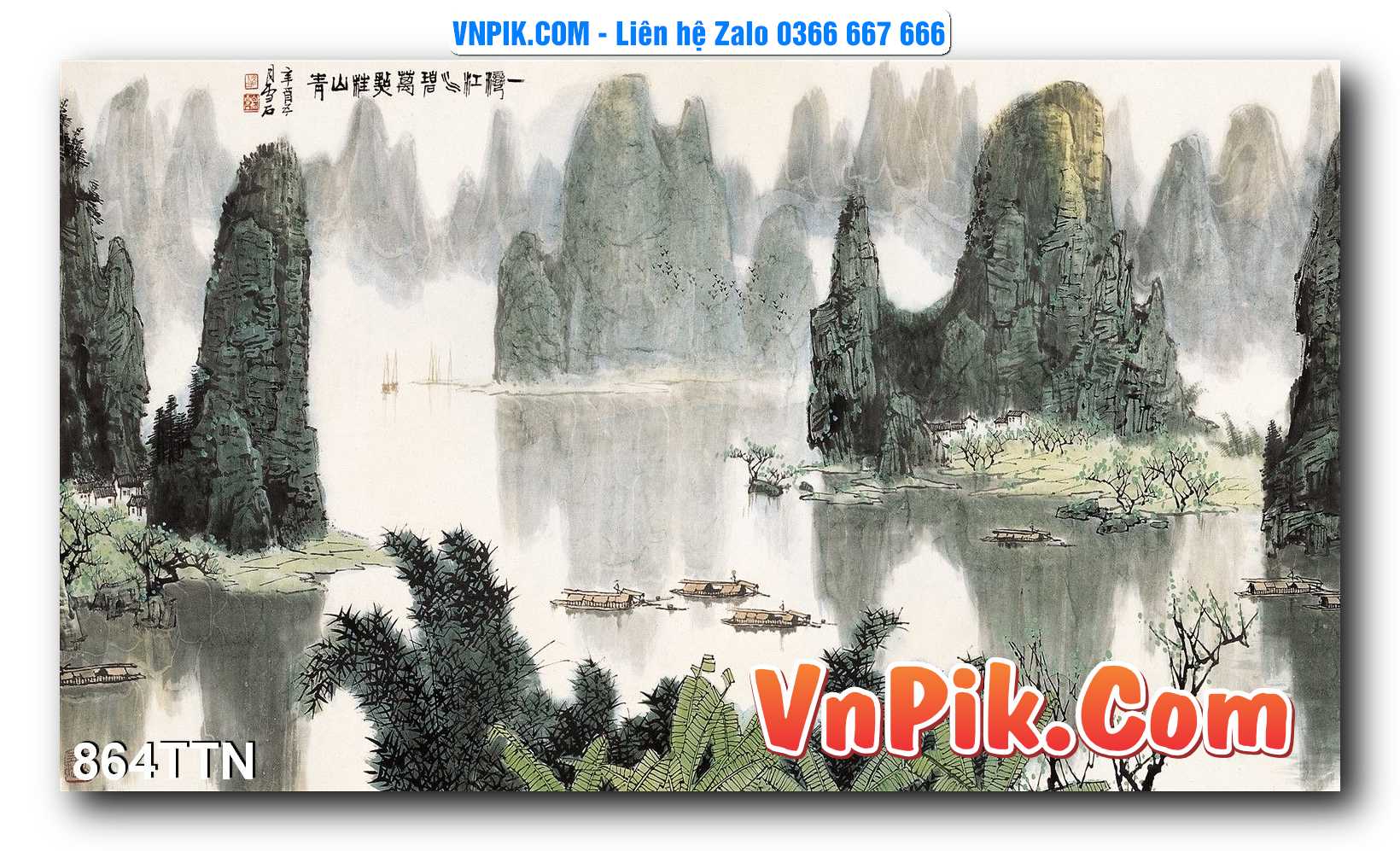 Tranh thác nước – Tranh phong thủy – Tranh treo tường mã 864TTN