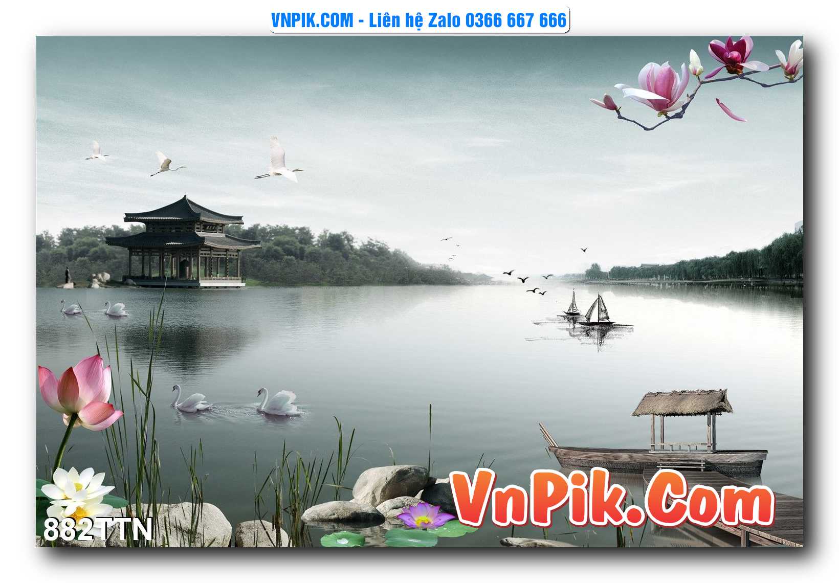Tranh thác nước – Tranh phong thủy – Tranh treo tường mã 882TTN