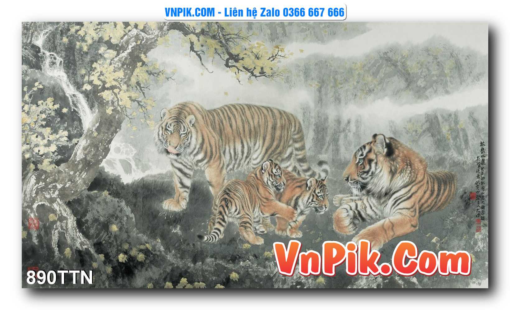 Tranh thác nước – Tranh phong thủy – Tranh treo tường mã 890TTN