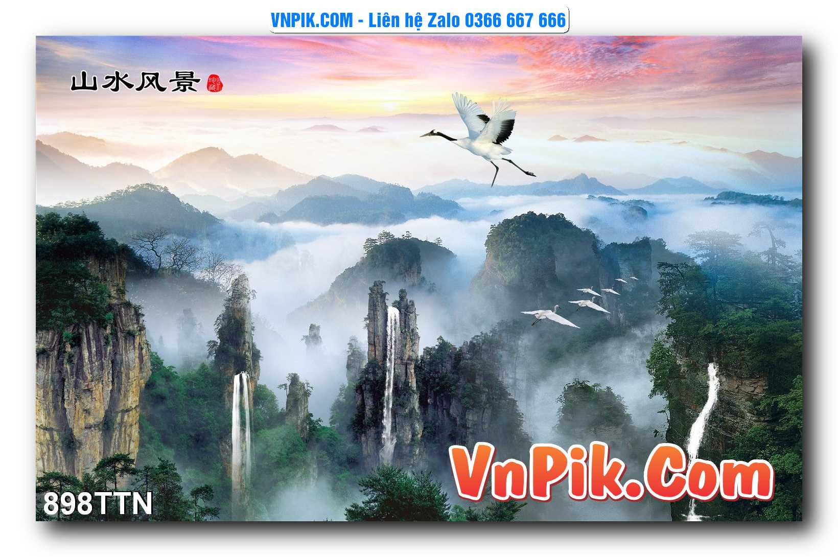 Tranh thác nước – Tranh phong thủy – Tranh treo tường mã 898TTN