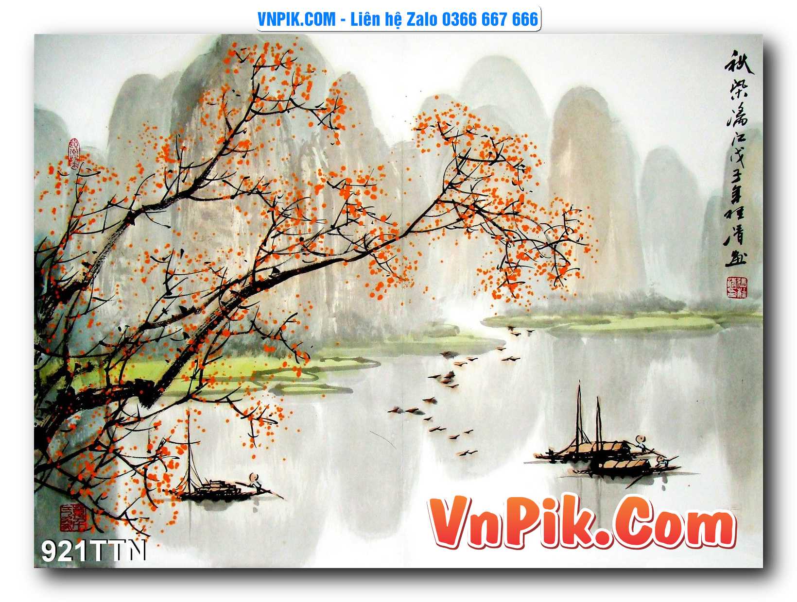 Tranh thác nước – Tranh phong thủy – Tranh treo tường mã 921TTN