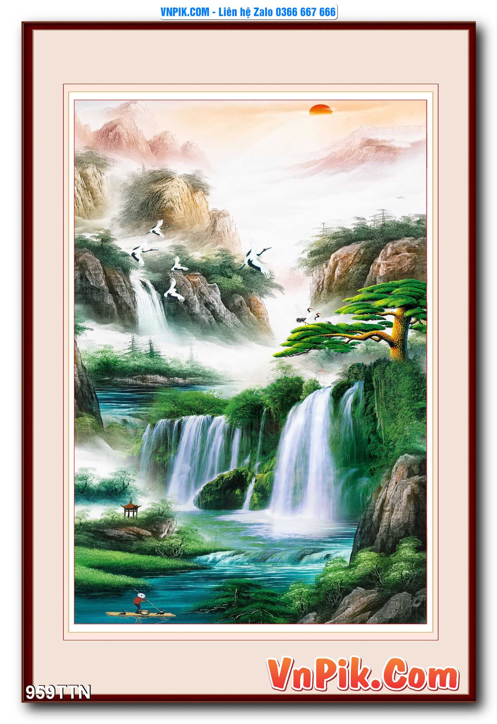Tranh thác nước – Tranh phong thủy – Tranh treo tường mã 959TTN