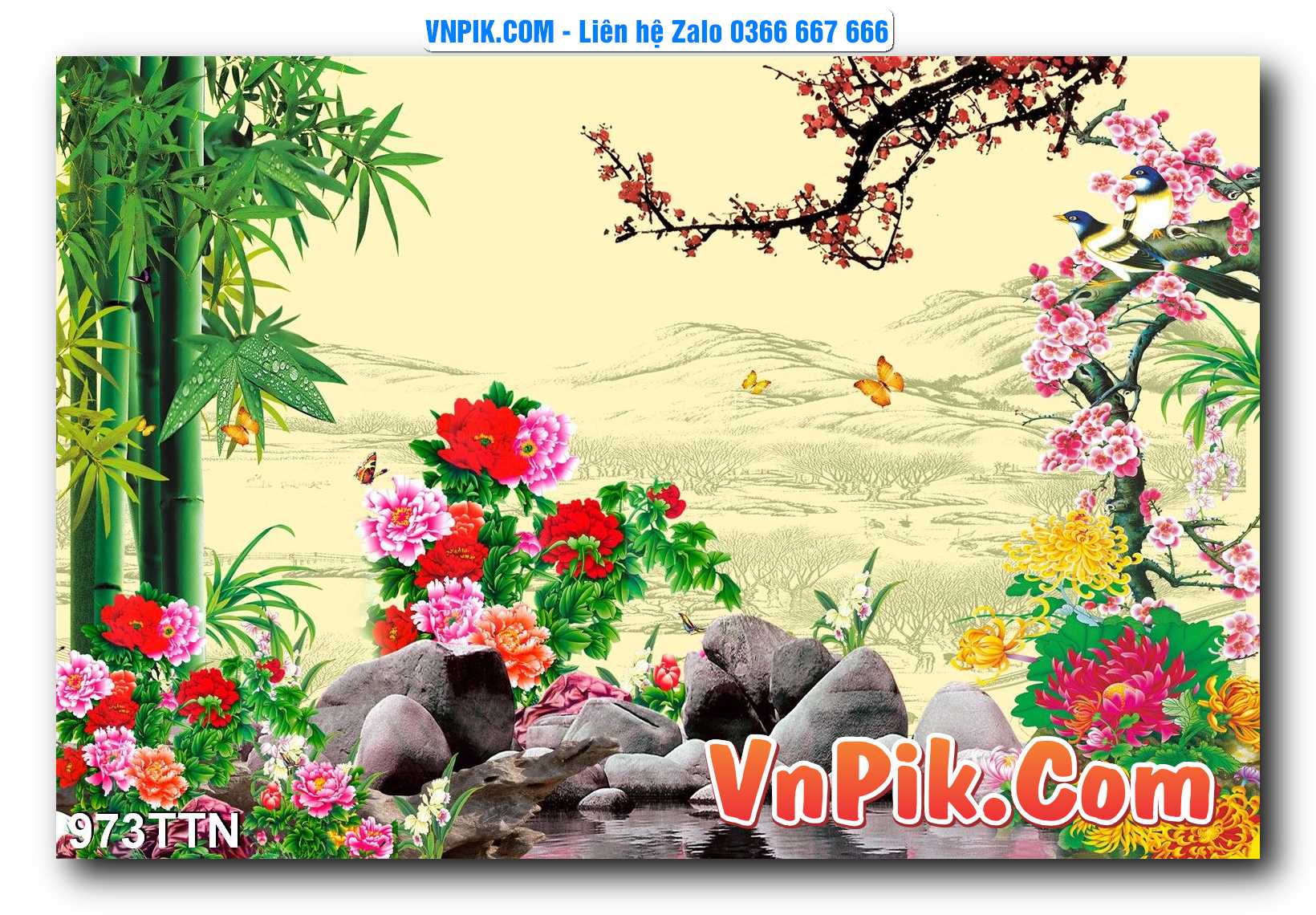 Tranh thác nước – Tranh phong thủy – Tranh treo tường mã 973TTN