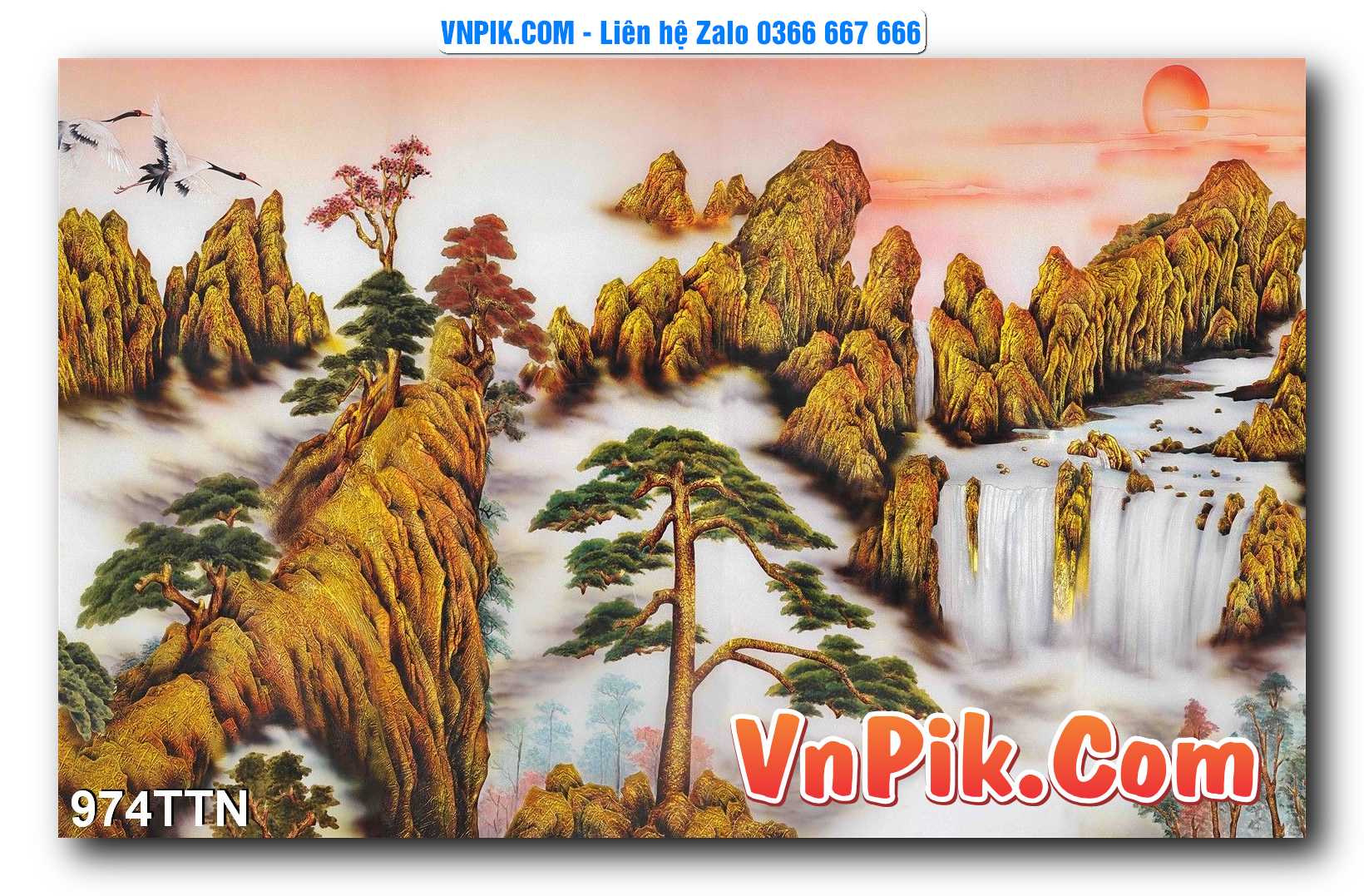 Tranh thác nước – Tranh phong thủy – Tranh treo tường mã 974TTN