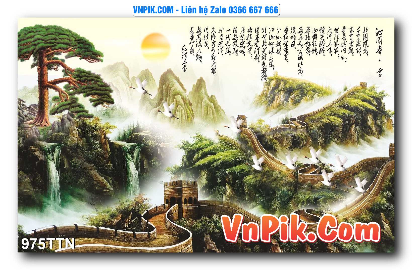 Tranh thác nước – Tranh phong thủy – Tranh treo tường mã 975TTN