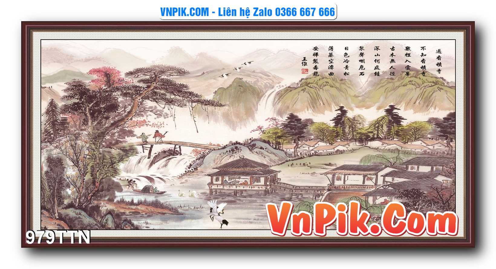 Tranh thác nước – Tranh phong thủy – Tranh treo tường mã 979TTN