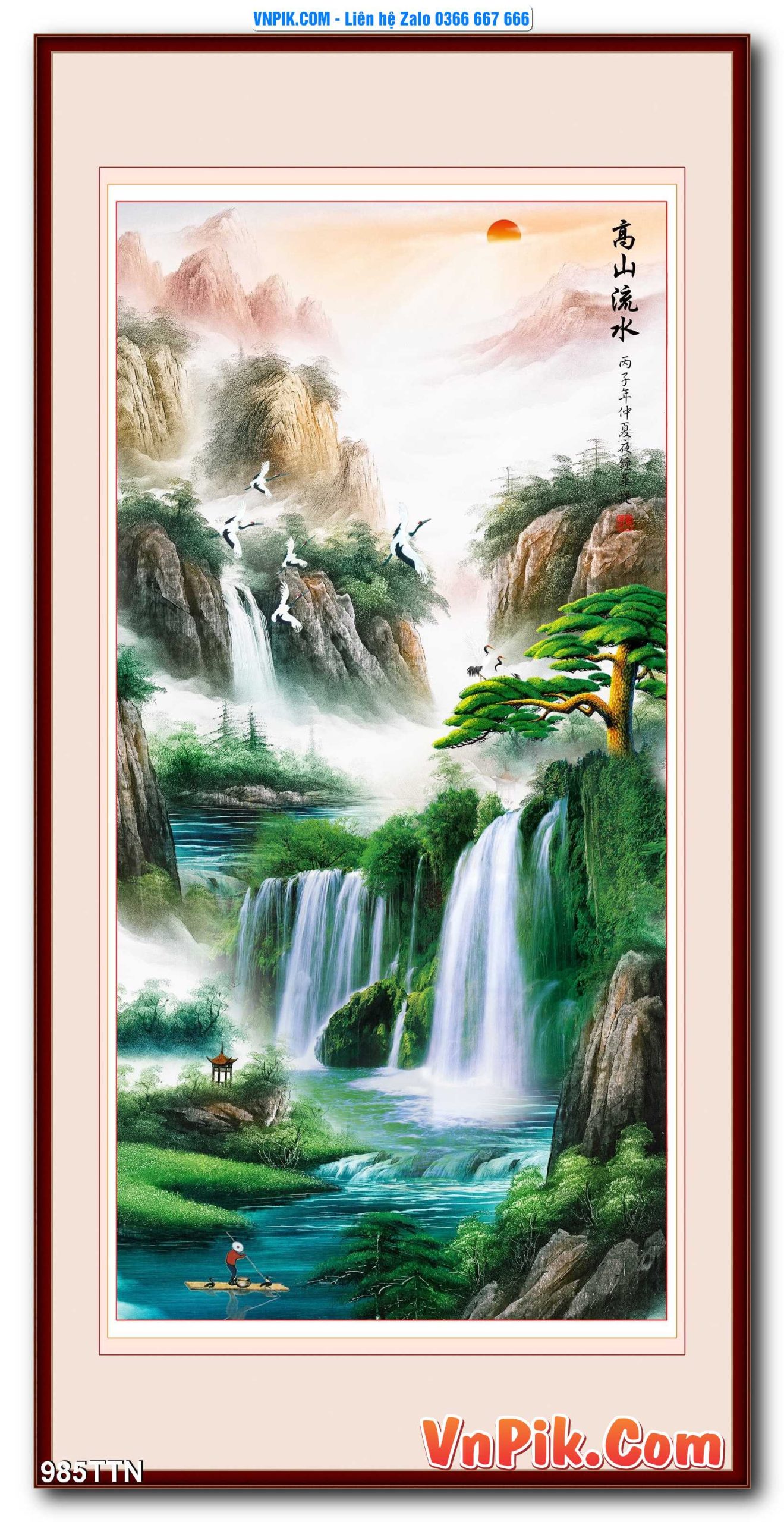 Tranh thác nước – Tranh phong thủy – Tranh treo tường mã 985TTN