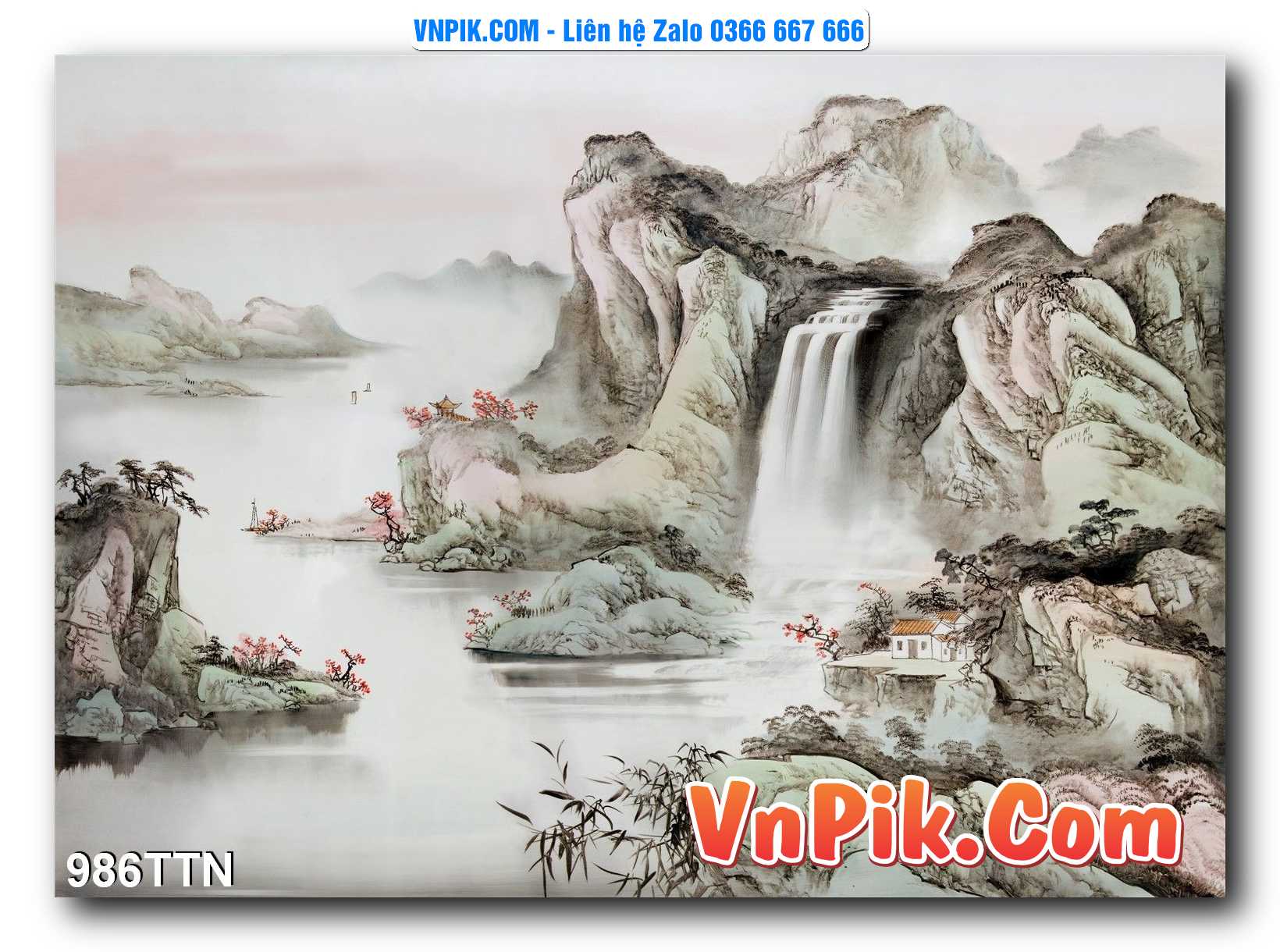 Tranh thác nước – Tranh phong thủy – Tranh treo tường mã 986TTN