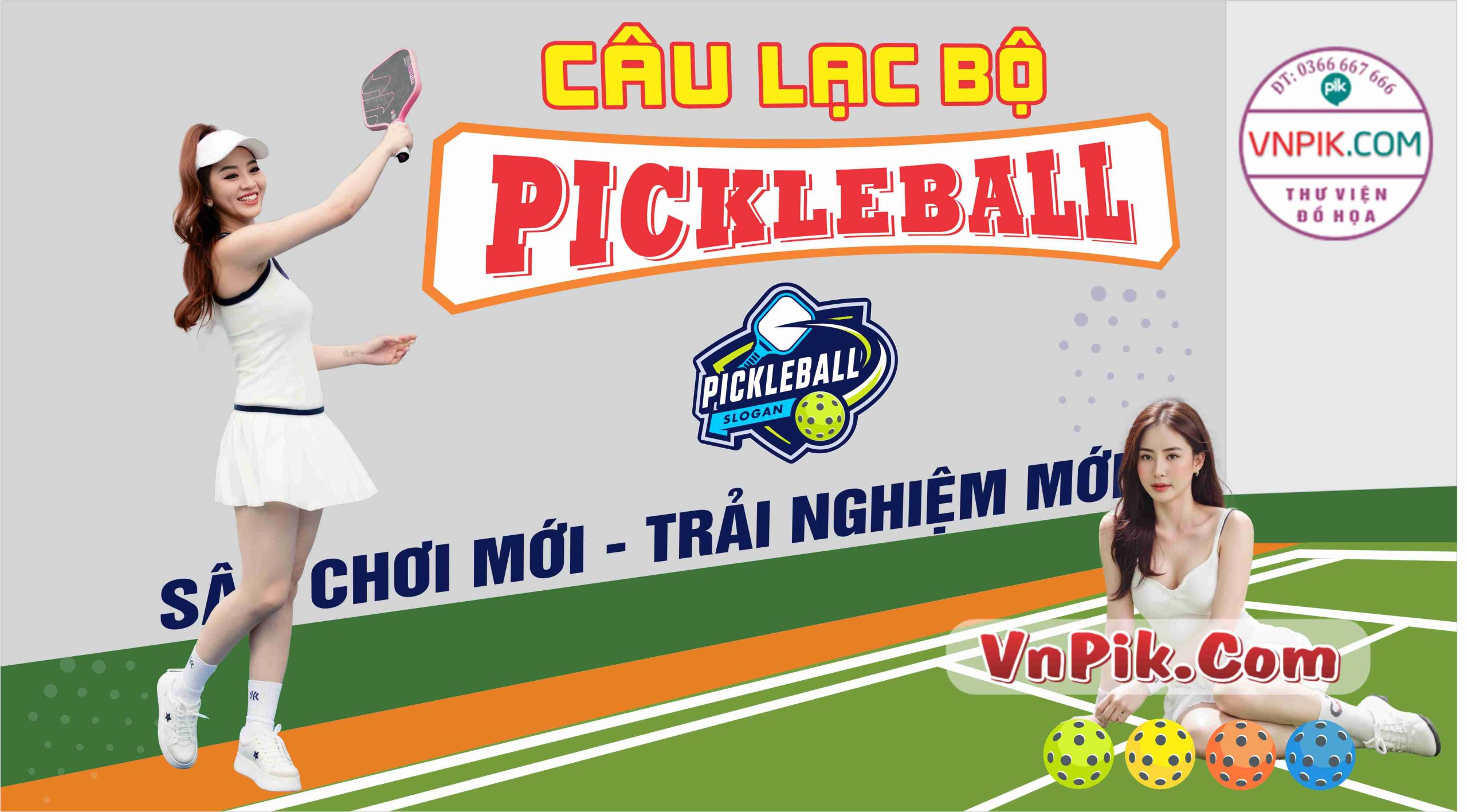 Phông Nền Trang Trí Sân Pickleball mẫu 21