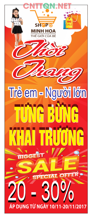 Standee Thời trang tưng bừng khai trương file CDR