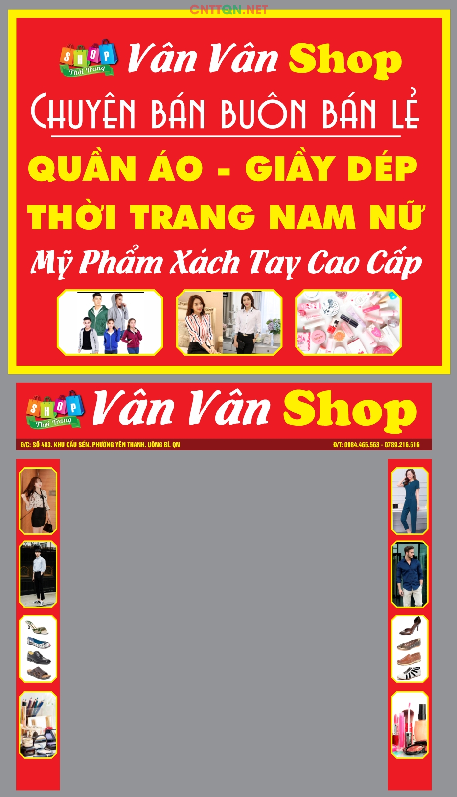 Market bảng biển shop quần áo thời trang file CDR