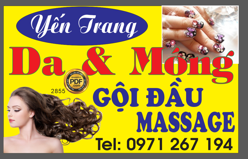 Market Yến Trang Da và móng gội đầu massage file cdr