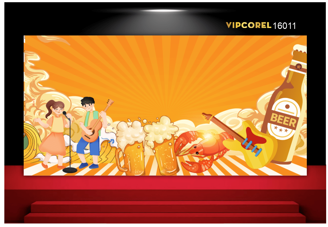 Backdrop Lễ hội bia hơi – ca nhạc file corel