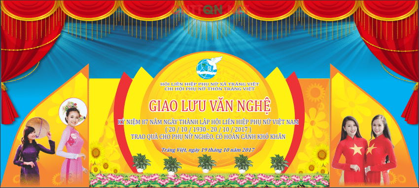 Backdrop Giao lưu văn nghệ ngày thành lập hội LHPN