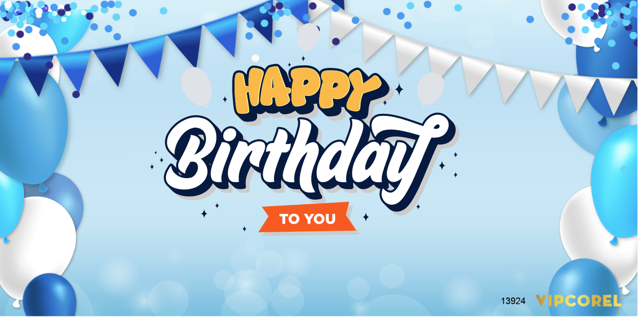 Background vector Happy Birthday blue file corel