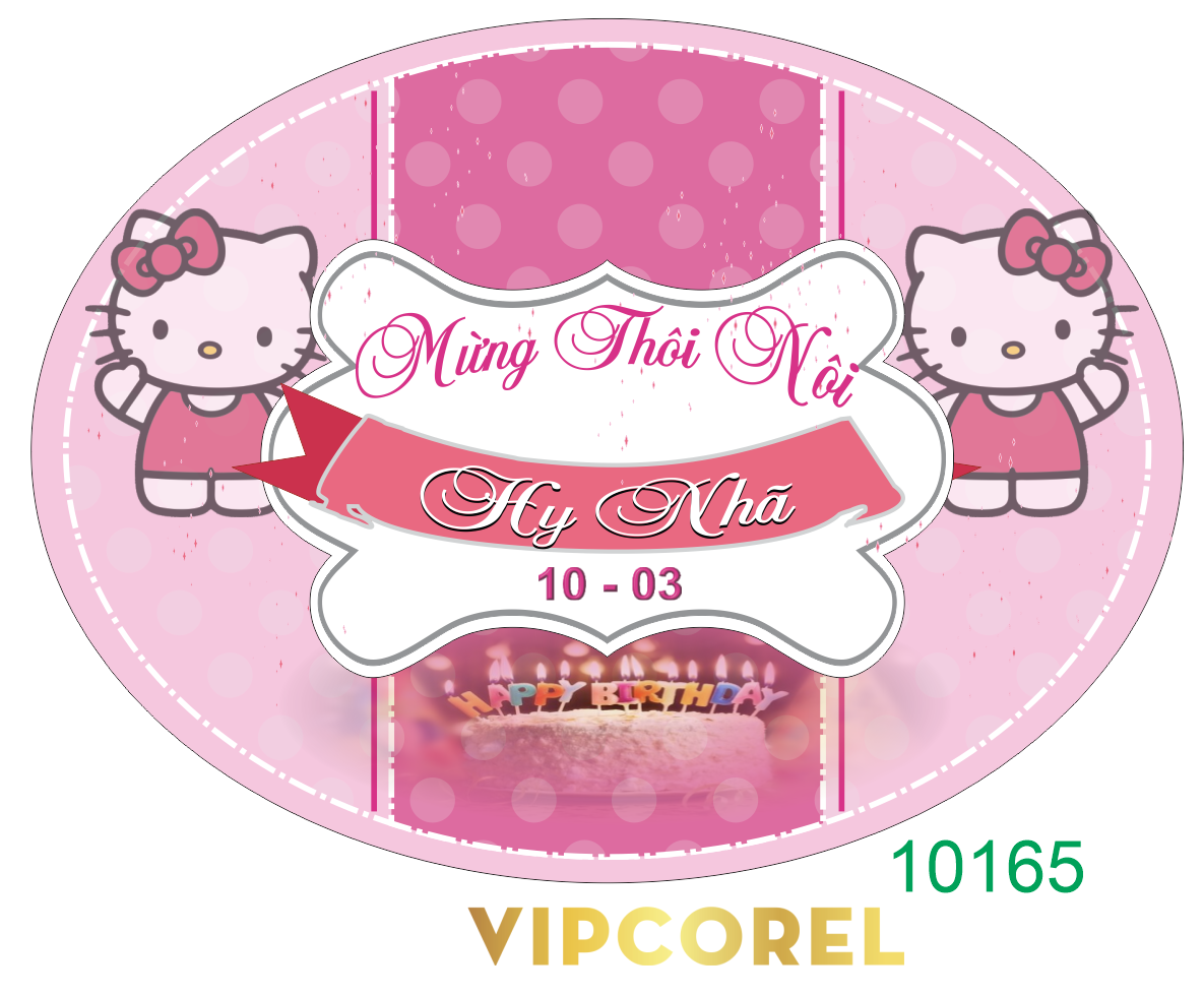 Bảng tên mừng thôi nôi cho bé Gái Hello kitty