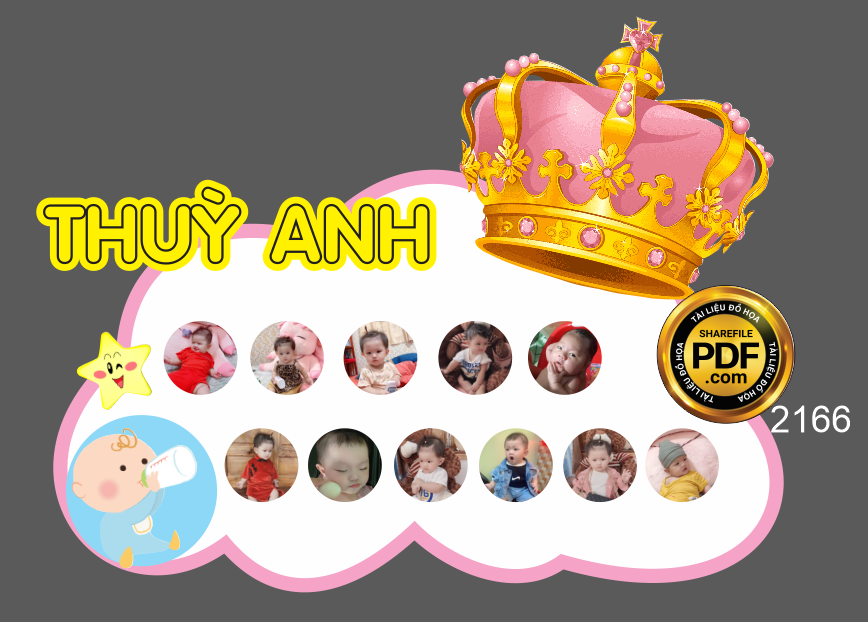 Market bảng tên sinh nhật happy birthday bé Thùy Anh