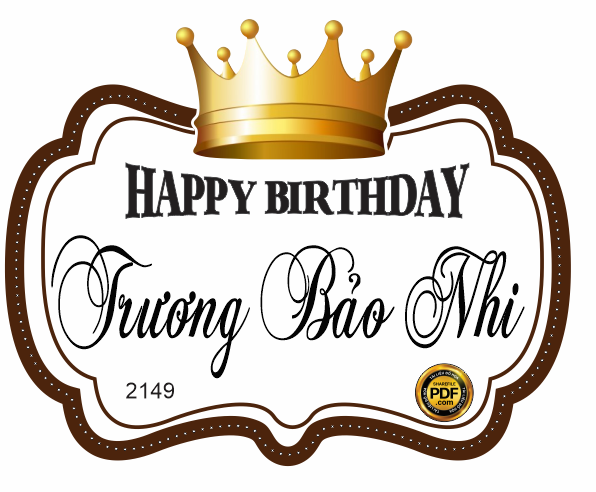 Market bảng tên happy birthday Trương Bảo Nhi trang trí phông