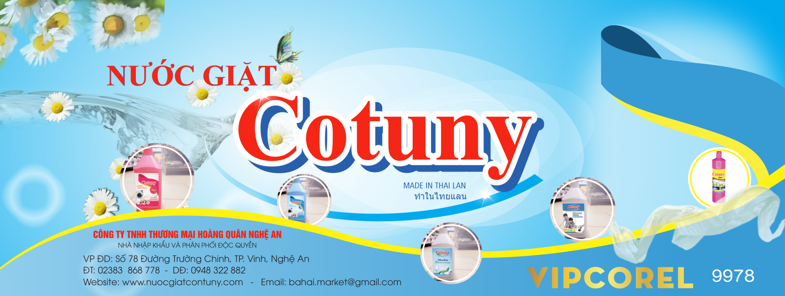 Biển quảng cáo nước giặt Cotuny file corel
