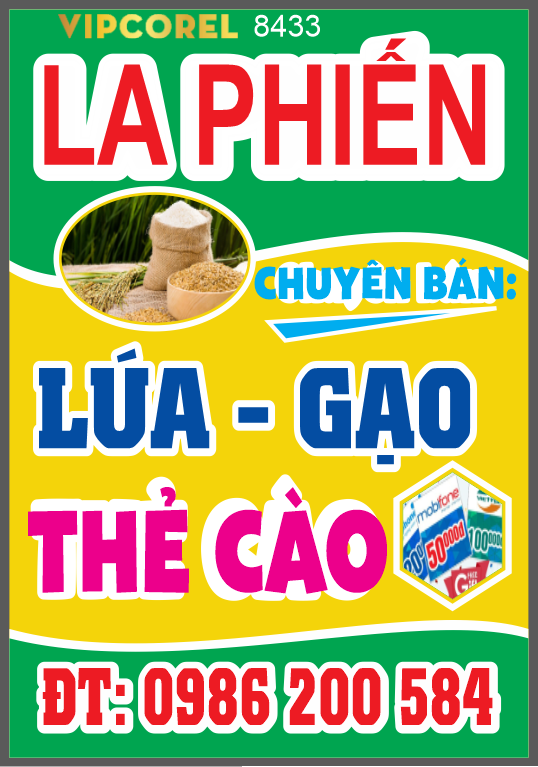 Biển vẫy La Phiến – chuyên bán lúa gạo – thẻ cào