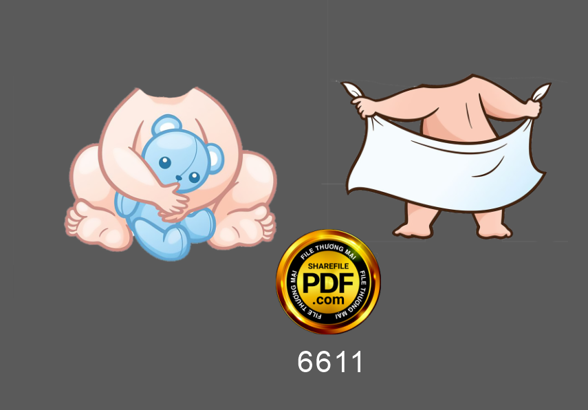Chibi em bé mới sinh trang trí sinh nhật file corel