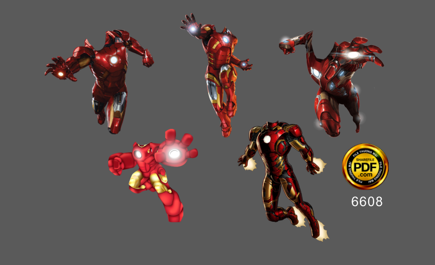 Chibi Iron Man hình siêu nhân trang trí sinh nhật