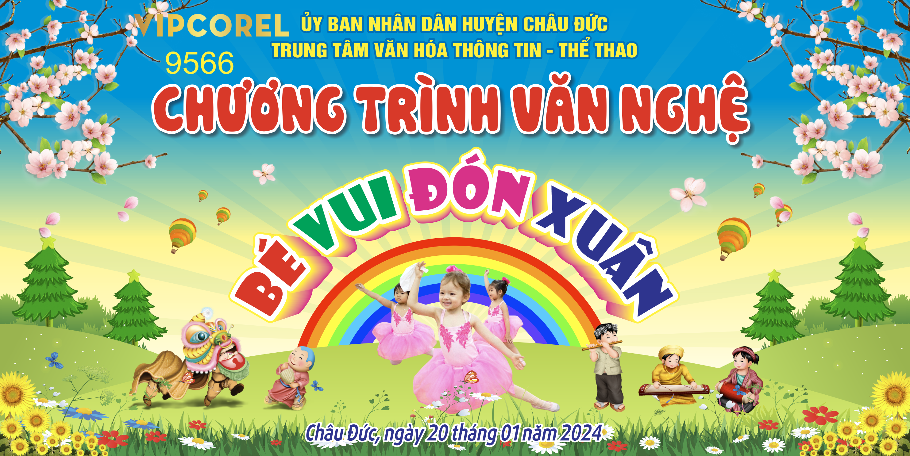 Chương trình văn nghệ bé vui đón xuân 2024 corel