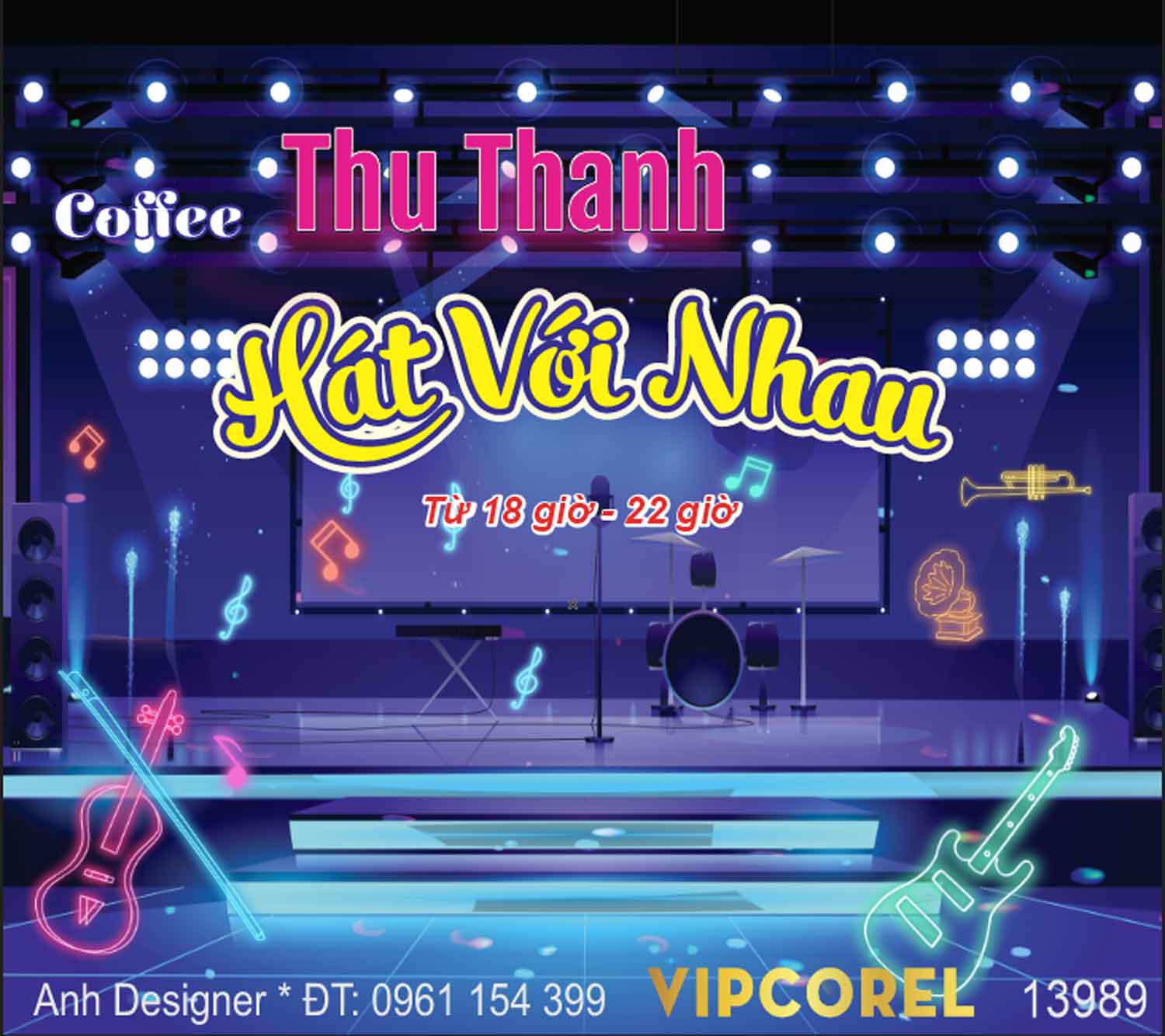 Phông Coffee Thu Thanh Hát cho nhau nghe file corel