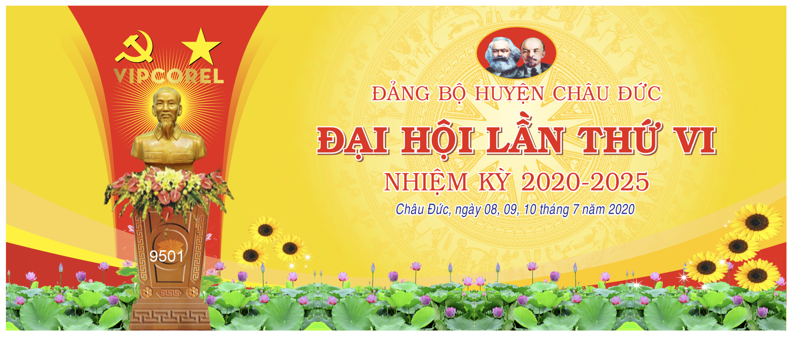 Phông nền đại hội đảng bộ huyện Châu Đức vector