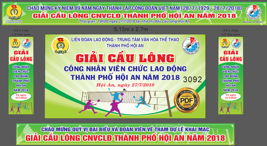 Bộ market giải cầu lông CNVCLĐ TP Hội An file Corel