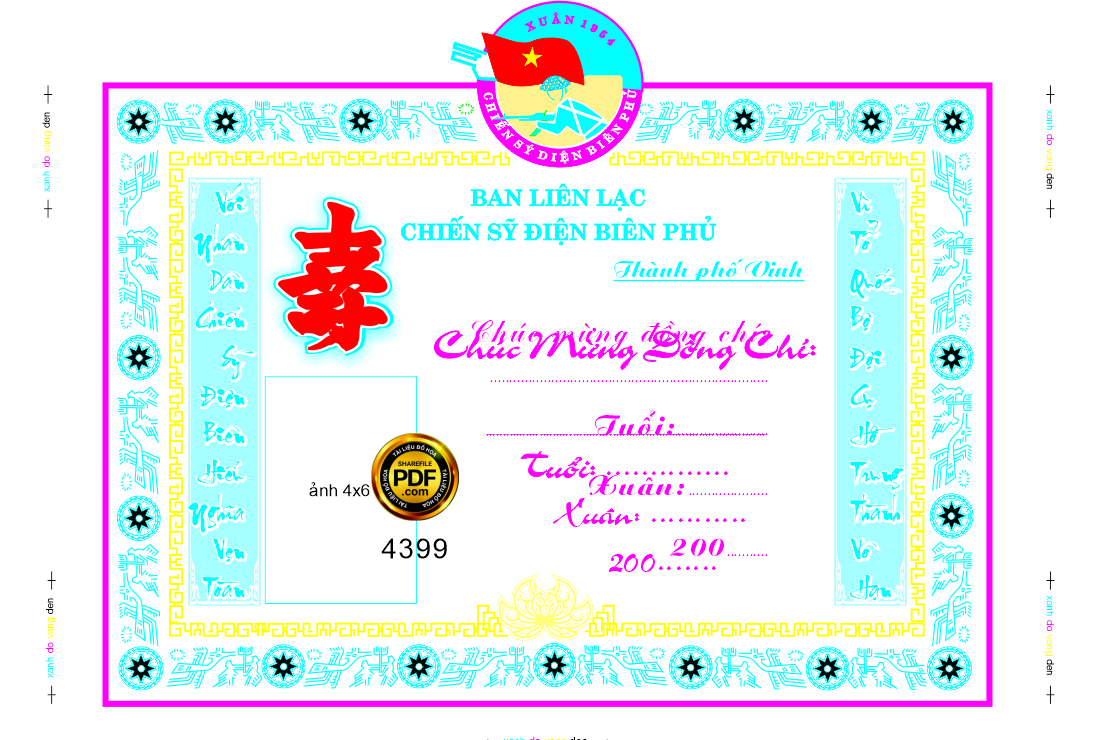 Giấy khen chúc mừng đồng chí chiến sỹ điện biên phủ